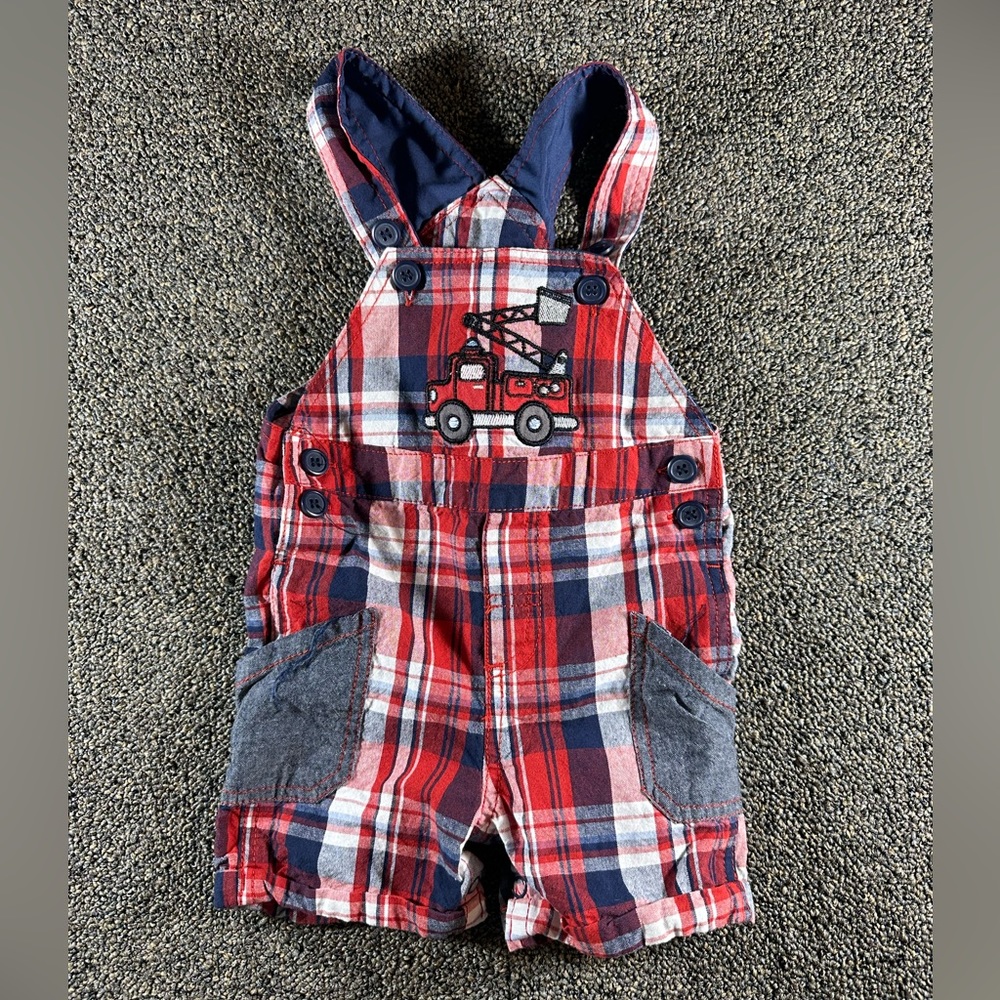 Boys‎ Fire Truck Overalls Size 18m Red/White/Blue (s26)